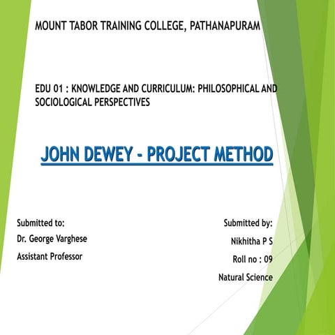 JOHN DEWEY - PROJECT METHOD.pptx