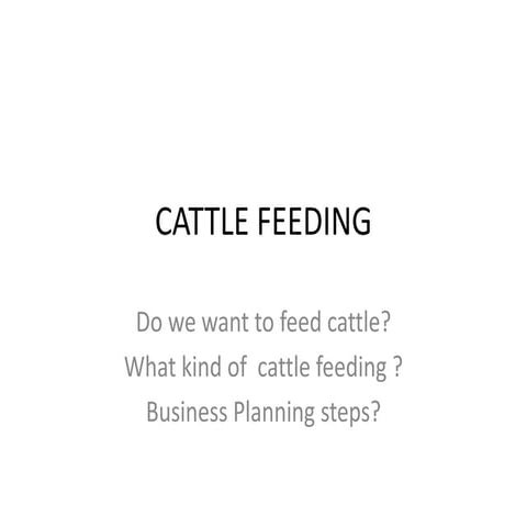 Do We Want to Feed Cattle?