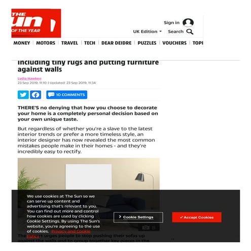 Including tiny Rugs and Putting Furniture Against Walls