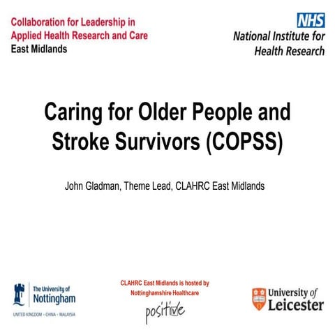 Professsor John Gladman - Caring for older people and stroke survivors