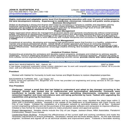 John R. Gustafson P.E.'s Resume