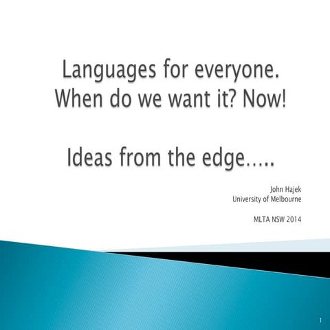 John Hajek   conference keynote 2014