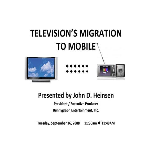 TV's Migration to Mobile, John Heinsen, Bunnygraph Entertainment