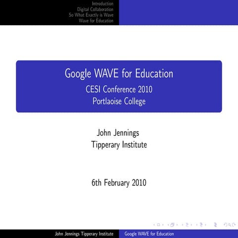 John Jennings Wave For Education | PPT