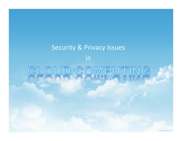 Security & Privacy in Cloud Computing