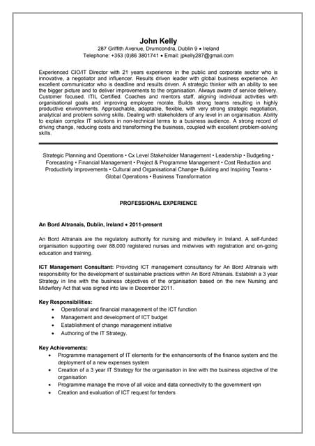 John Kelly Cv