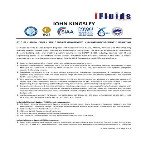 John kingsley OT ICS SCADA Cyber security consultant