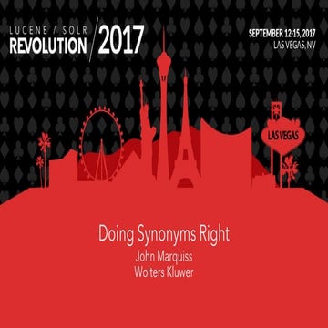 Doing Synonyms Right - John Marquiss, Wolters Kluwer