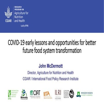 John McDermott (A4NH IFPRI) • 2021 IFPRI Egypt Seminar Series: "COVID-19 less...