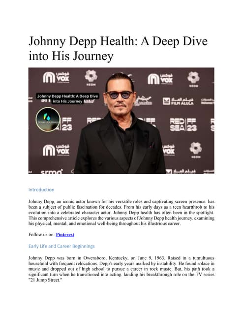Johnny Depp Health: A Deep Dive into His Journey | DOCX