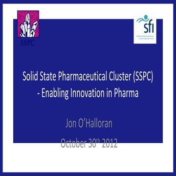 John O'Halloran, Solid State Pharmaceutical Cluster