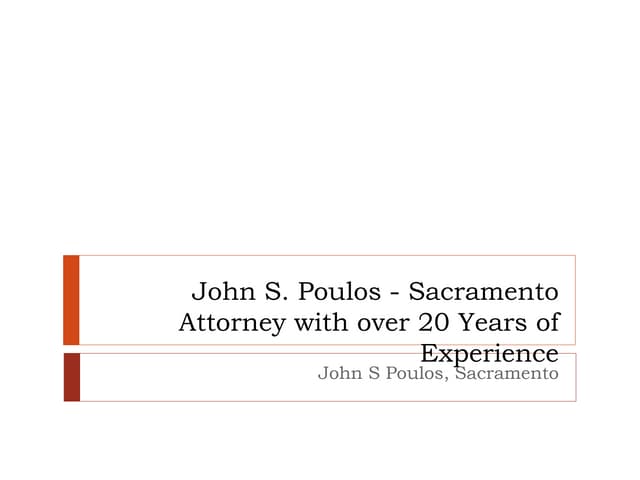 John Poulos (sacramento) presentations