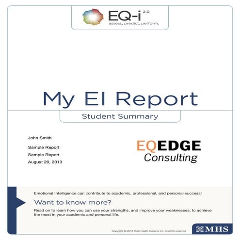 EQ-i Student Summary Report 