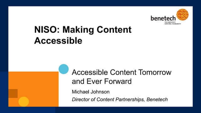 Johnson "Accessible Content Tomorrow and Ever Forward"