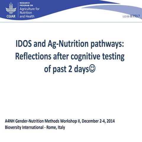Day 3 - Johnson and Harris - Reflections on Gender and Ag-Nutrition Pathways 