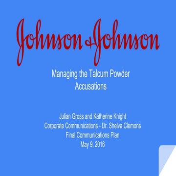 Johnson & Johnson Crisis Communication Presentation