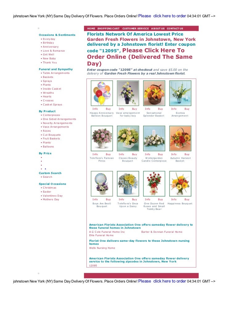 Johnstown flower shops and florists same day free delivery