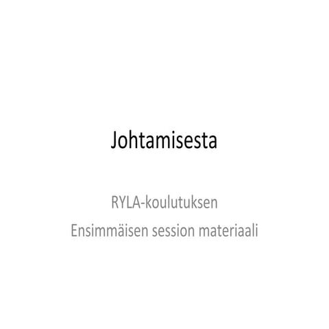 Johtamisesta ja rylasta