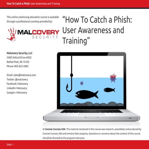 How To Catch a Phish: User Awareness and Training