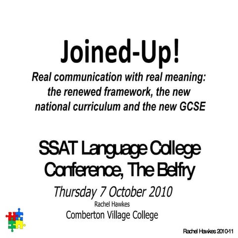 Joined up   real communication with real meaning