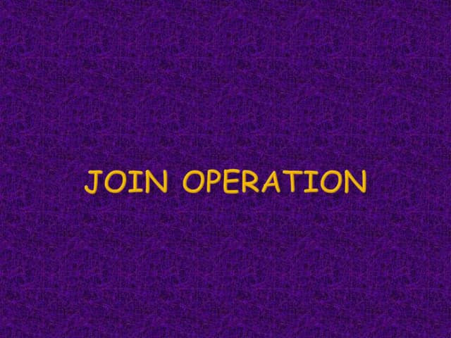 Join operation