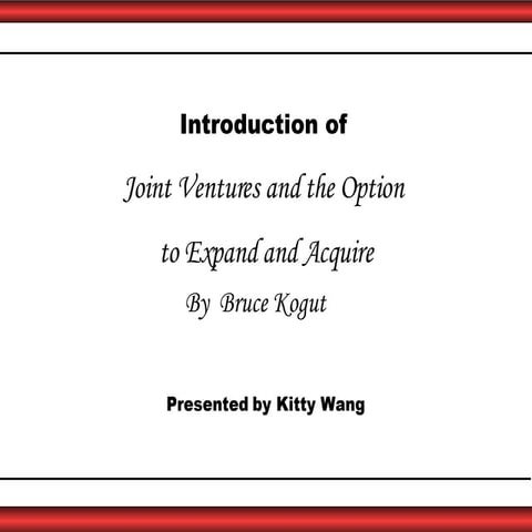 Joint Venture Option