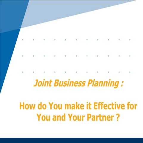 Joint business planning with channel partners | PDF