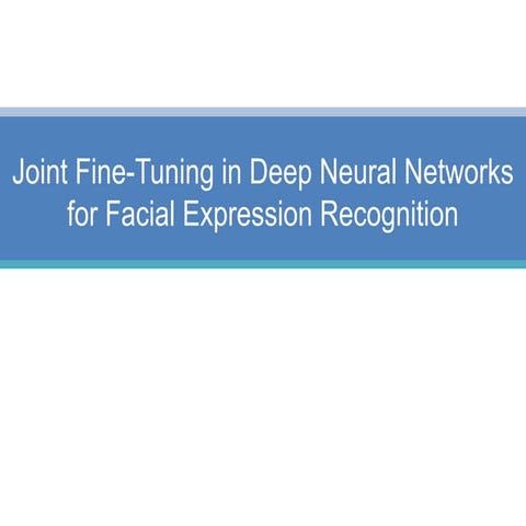 論文紹介：Joint Fine-Tuning in Deep Neural Networks for Facial Expression Recognition