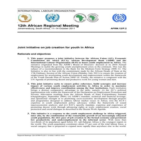 Regional Overview: Youth in Africa | PDF