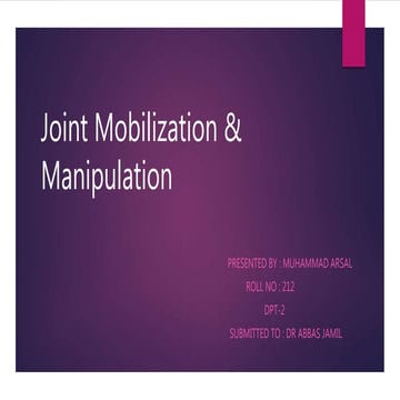 Joint mobilization & manipulation