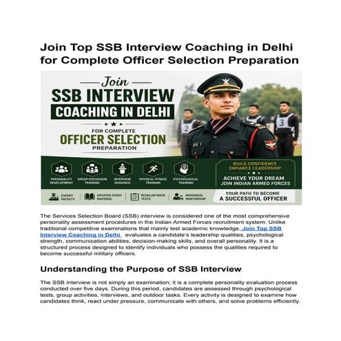 Introduction to Services Selection Board (SSB) | PPT