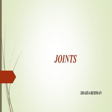 Joints and its classification 