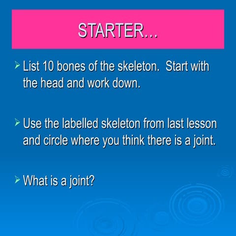 Joints and sporting actions