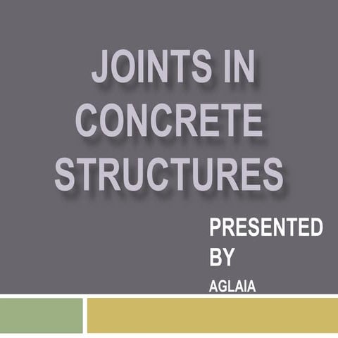 Joints in concrete