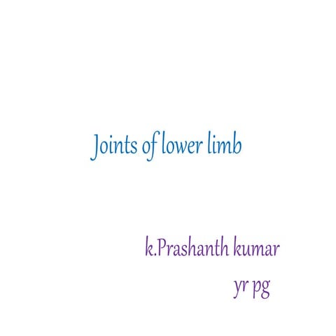 Joints of lower limb
