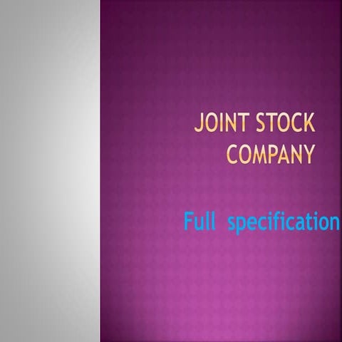 Joint stock company 