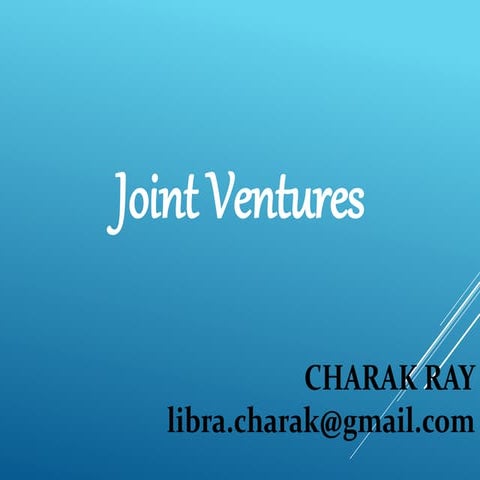 JOINT VENTURES