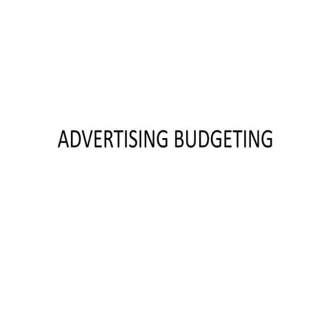 Advertising budgeting