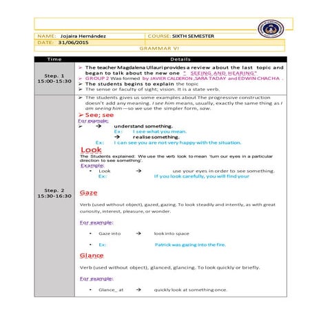  Jojaira hernandez class report