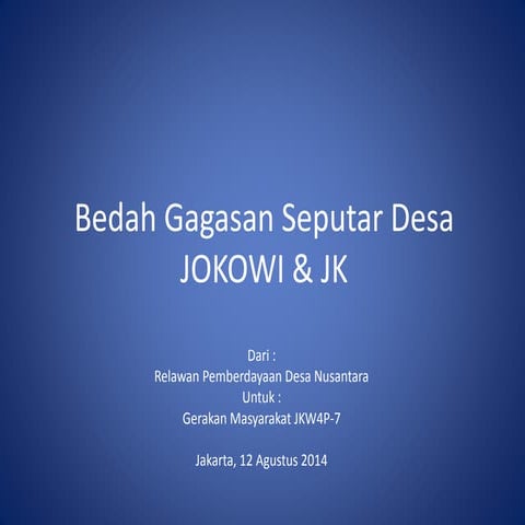 Bedah Gagasan Jokowi JK | PPTX