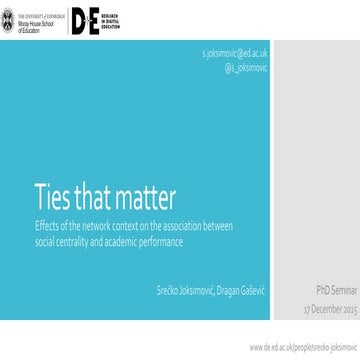 Ties that matter: Effects of the network context on the association between s...
