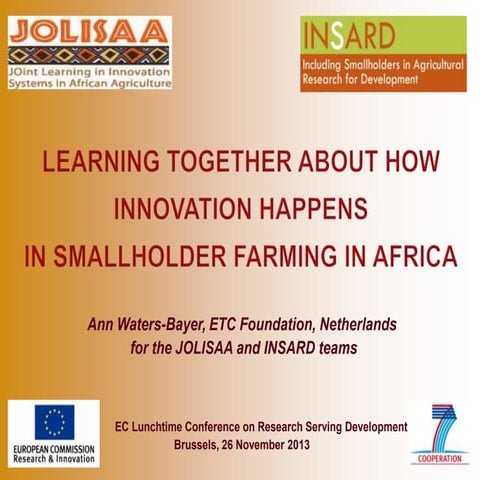 Learning together about how innovation happens in smallholder farming in Africa