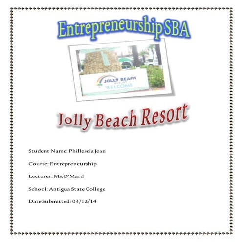 Entrepreneurship CAPE SBA Unit 1