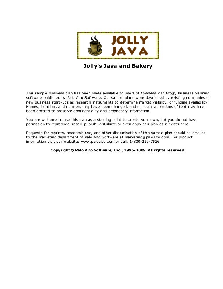 Bakery business plan jollys java and bakery commerce essay picture