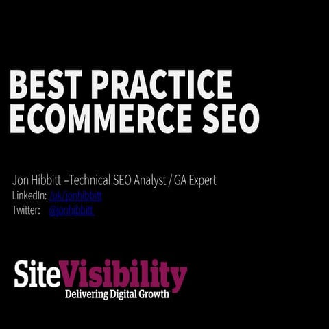 Jon- SEO Best Practice for eCommerce