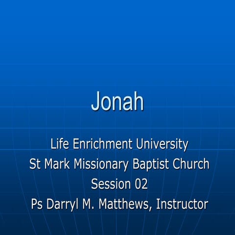 Jonah   Session 02   Chapter 1