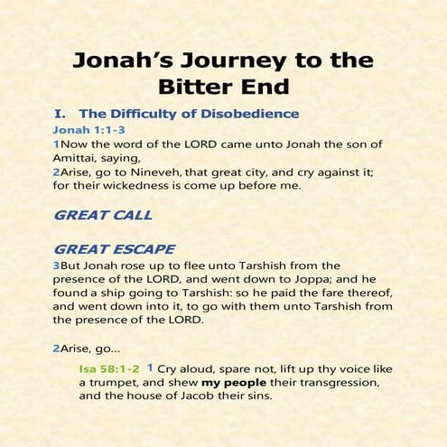 Jonah’s Journey to the Bitter End