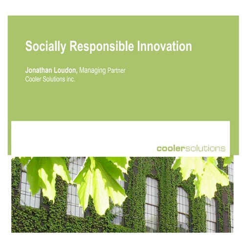 Socially Responsible Innovation
