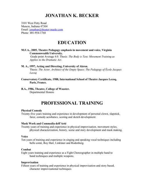 scott ashley theatre design and production resume