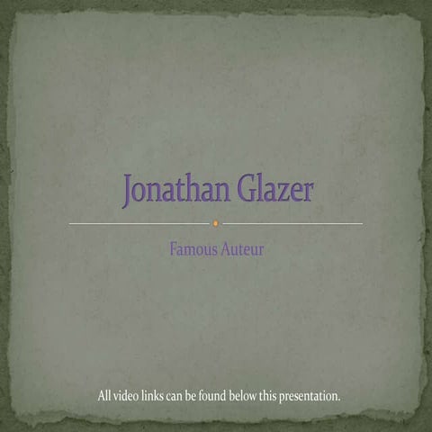 Jonathan Glazer - Auter